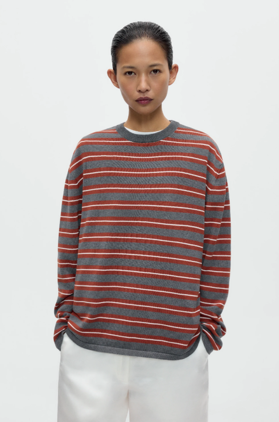 organic cotton striped long sleeve tee