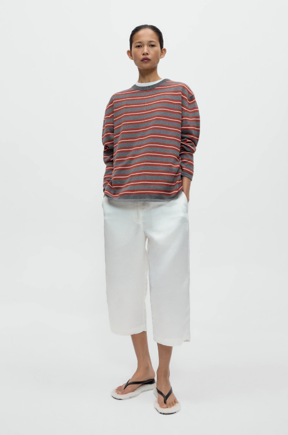 organic cotton striped long sleeve tee