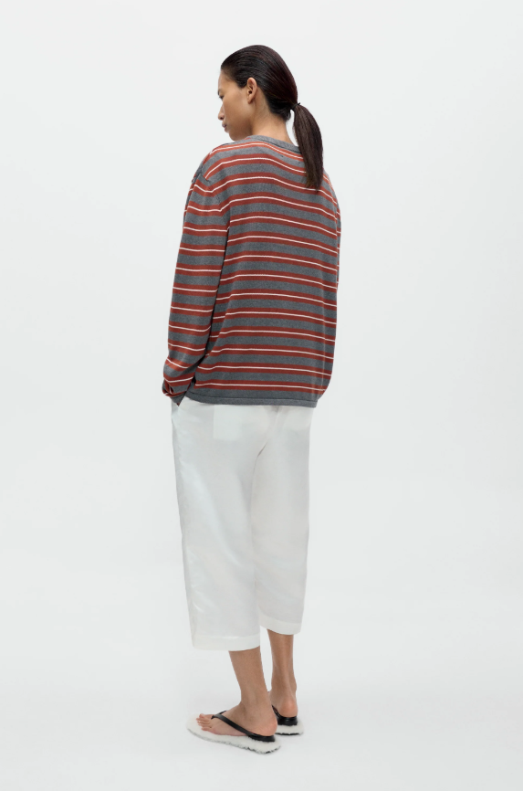 organic cotton striped long sleeve tee