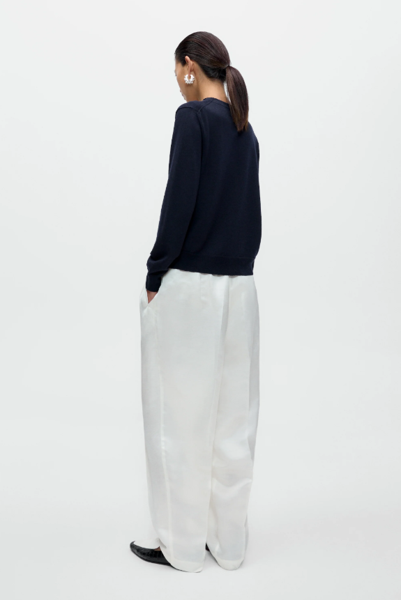 Merino wool button cardigan - Navy
