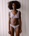 Crescent Bra - Organic Cotton Lace - Cylin purple