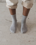 Rib Overankle Socks - grey melange