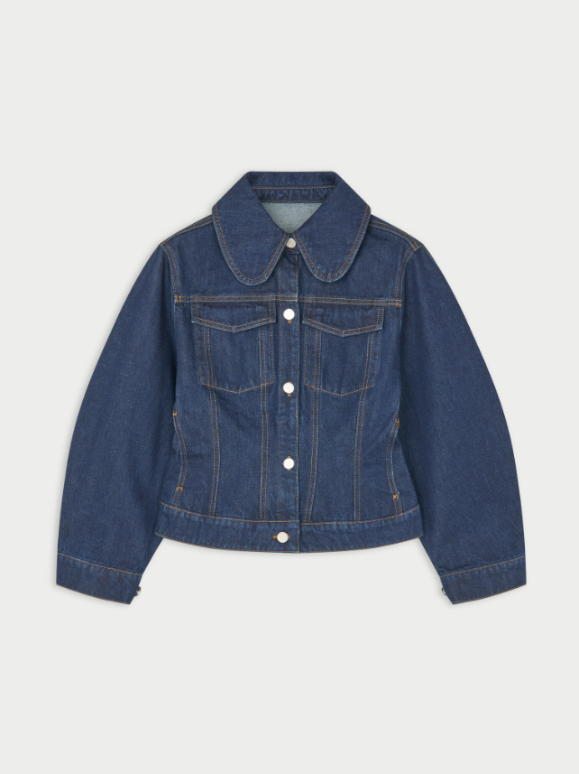 Villies organic cotton jacket - Dark Blue Rinsed