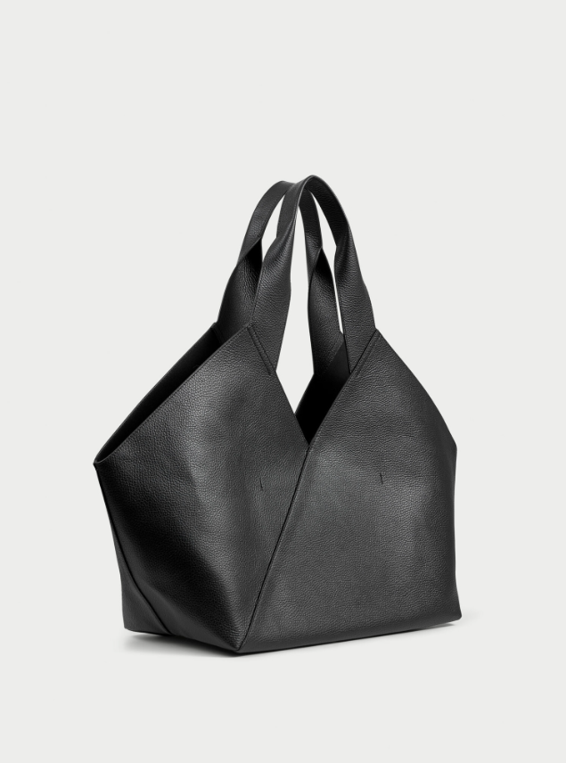 LUCILE leather tote bag - Black