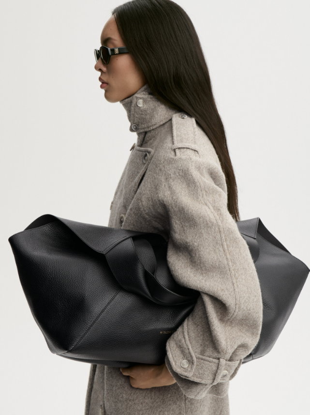 LUCILE leather tote bag - Black