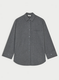 Derris Flannel organic cotton shirt - Dark Grey Melange