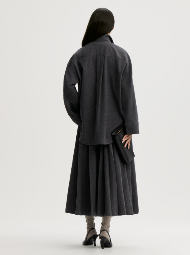 Eden organic cotton maxi skirt - Dark Grey Melange