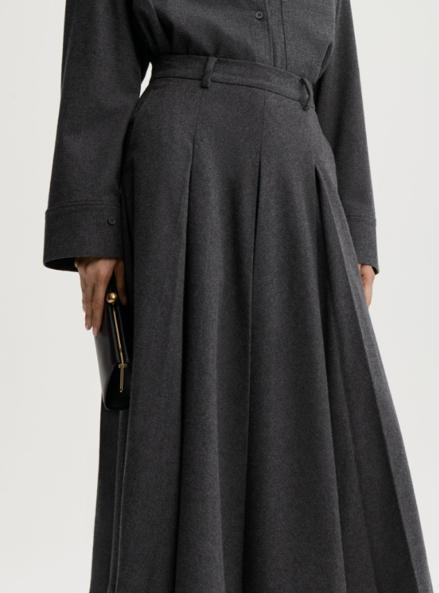 Eden organic cotton maxi skirt - Dark Grey Melange
