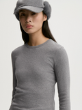 Brita Flat organic cotton long-sleeved T-shirt - Grey Melange