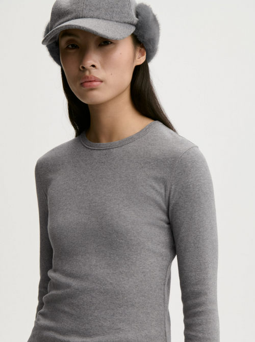 Brita Flat organic cotton long-sleeved T-shirt - Grey Melange