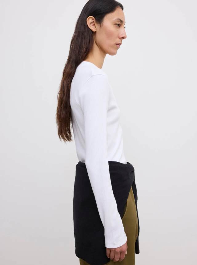 Scoop jersey top - White