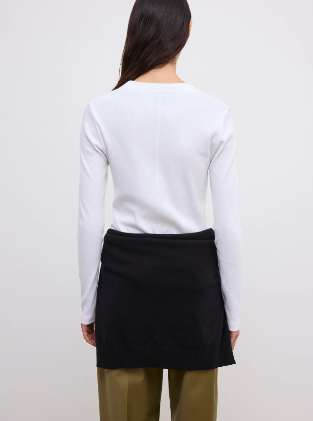 Scoop jersey top - White