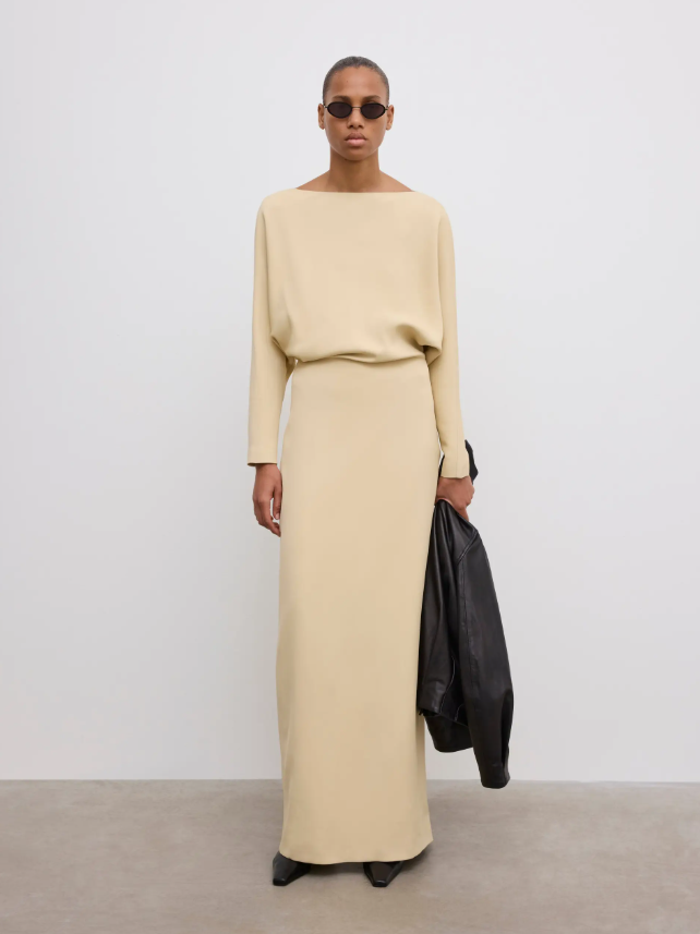 Maxi billow dress - Oat Beige