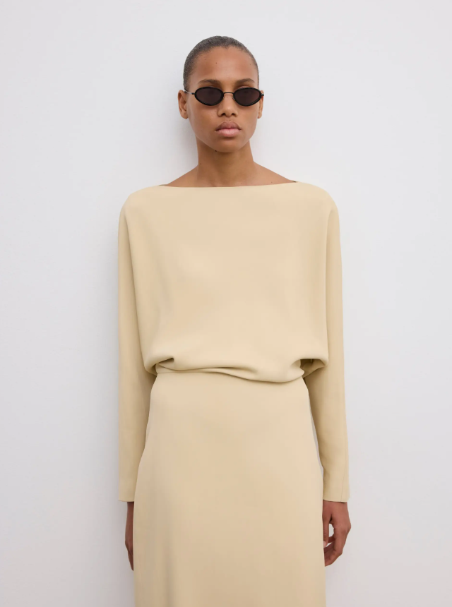 Maxi billow dress - Oat Beige