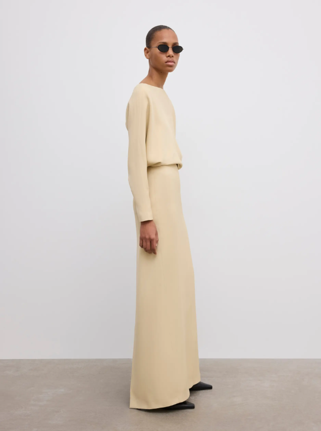 Maxi billow dress - Oat Beige