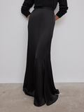 Satin maxi skirt - Black