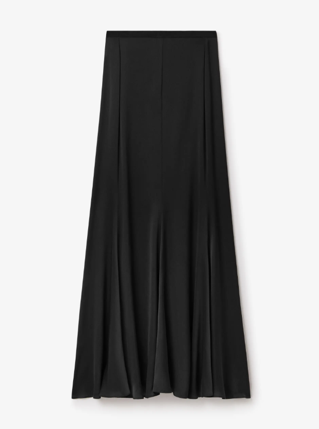 Satin maxi skirt - Black