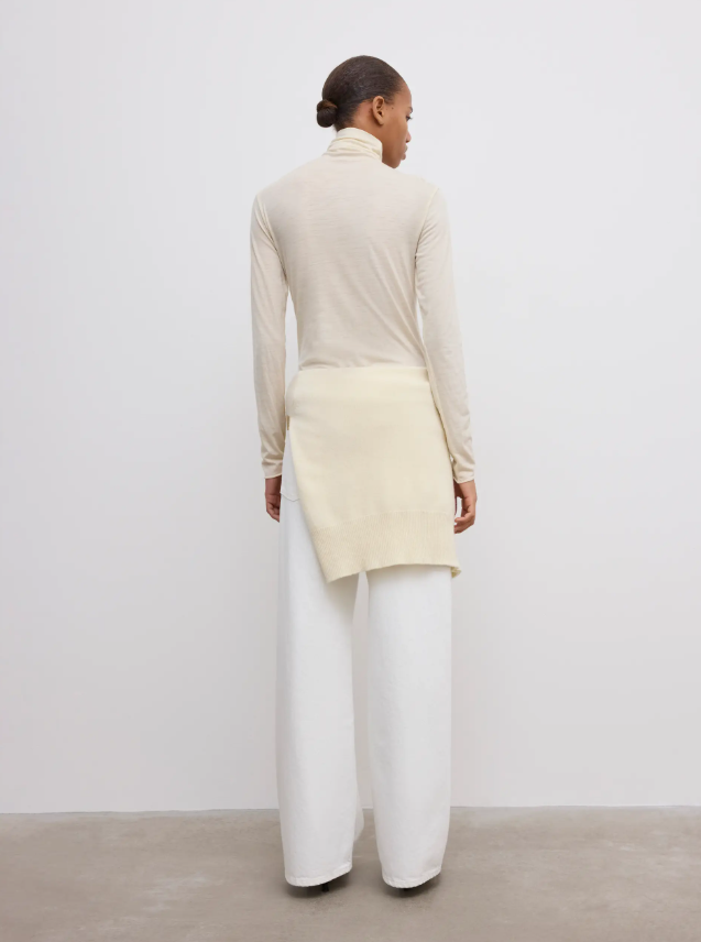 Wool jersey rollneck - Cream White