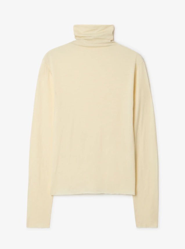 Wool jersey rollneck - Cream White