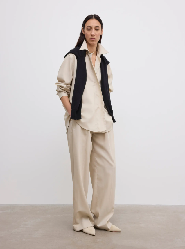 Asymmetric shirt - Antique Cream