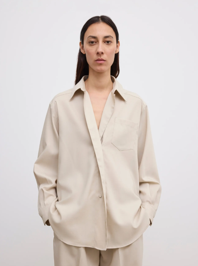 Asymmetric shirt - Antique Cream