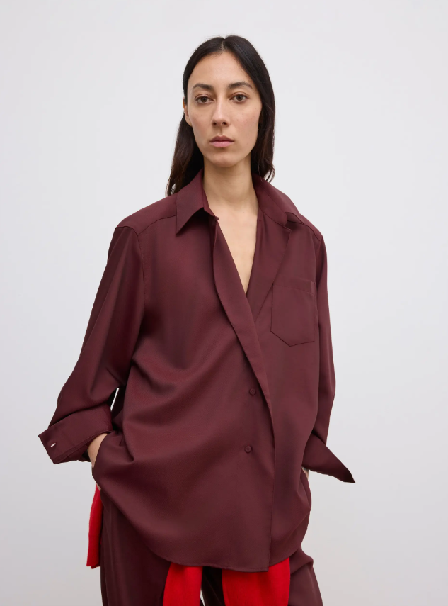 Asymmetric shirt - Burgundy Red
