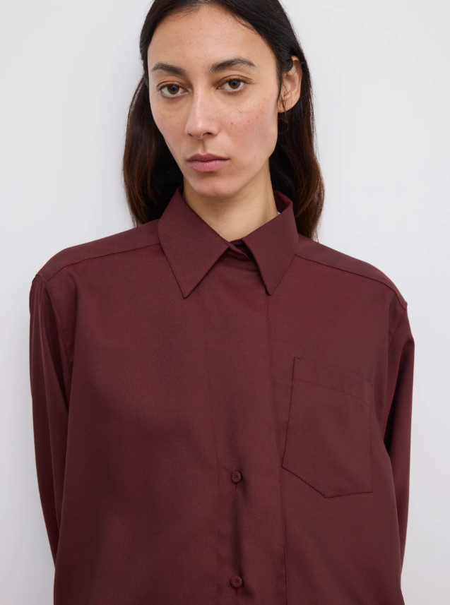 Asymmetric shirt - Burgundy Red