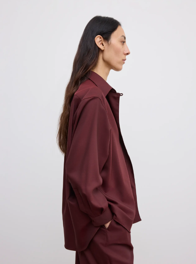 Asymmetric shirt - Burgundy Red