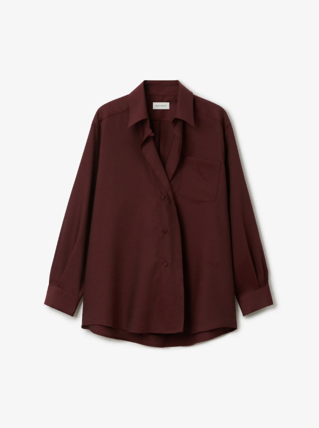 Asymmetric shirt - Burgundy Red