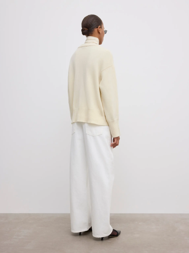 Soft wool scoop knit - Cream White