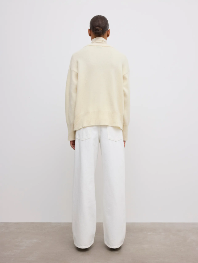 Soft wool scoop knit - Cream White