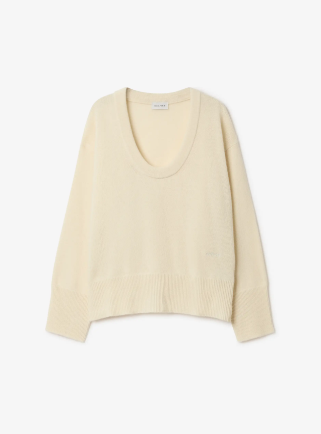 Soft wool scoop knit - Cream White