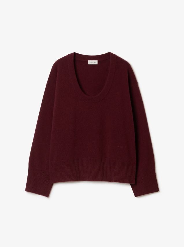 Soft wool scoop knit - Burgundy Red