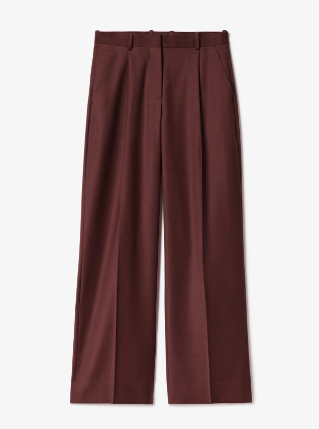 Relaxed wool trouser - Burgundy Red