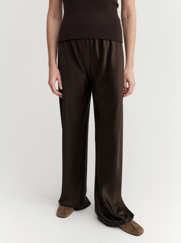 Bias Satin Pants - Chocolate