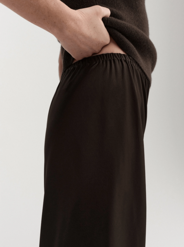 Bias Satin Pants - Chocolate