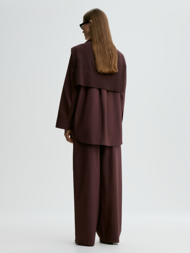 Milena organic cotton trousers - Aubergine