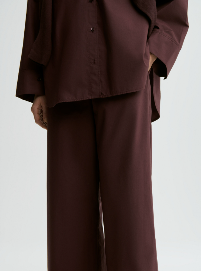 Milena organic cotton trousers - Aubergine