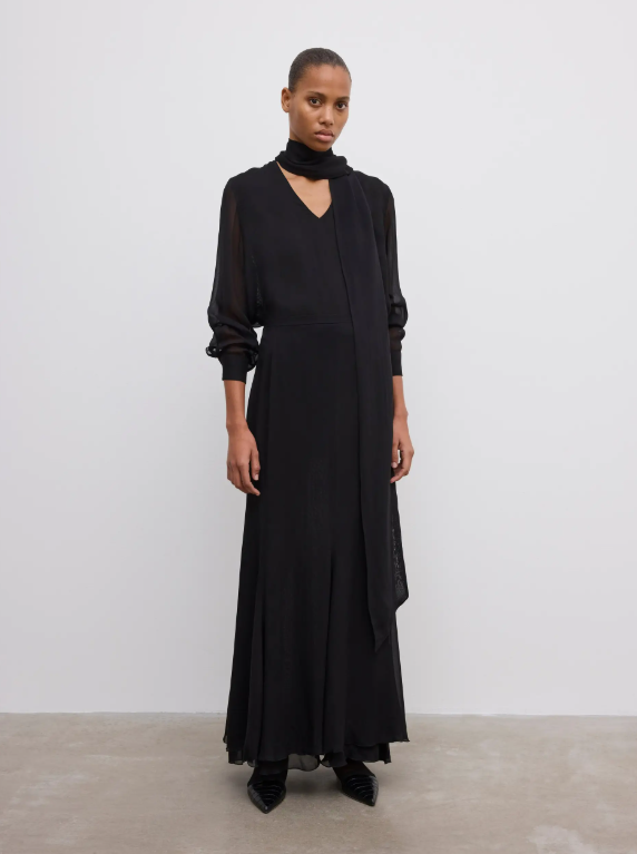 Chiffon maxi skirt - Black