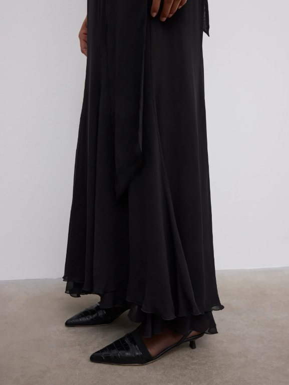 Chiffon maxi skirt - Black