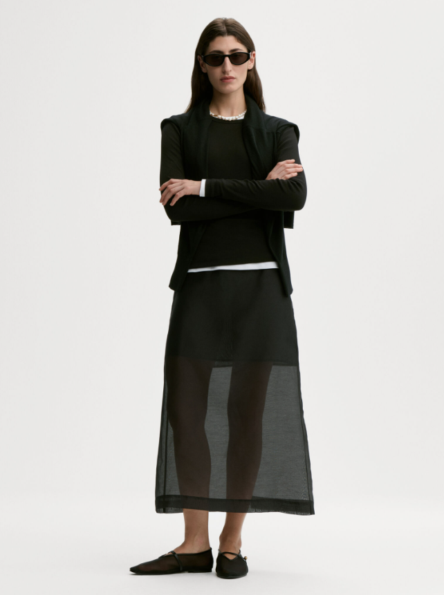 Esta silk organza skirt - Black