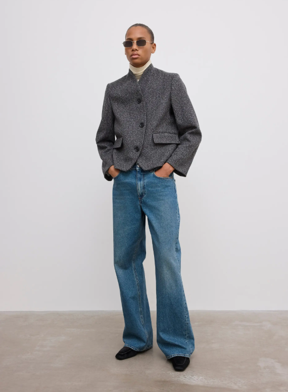 Short curved jacket - Charcoal Grey