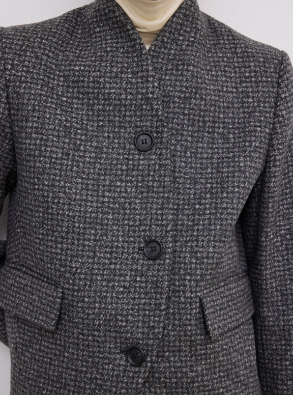 Short curved jacket - Charcoal Grey