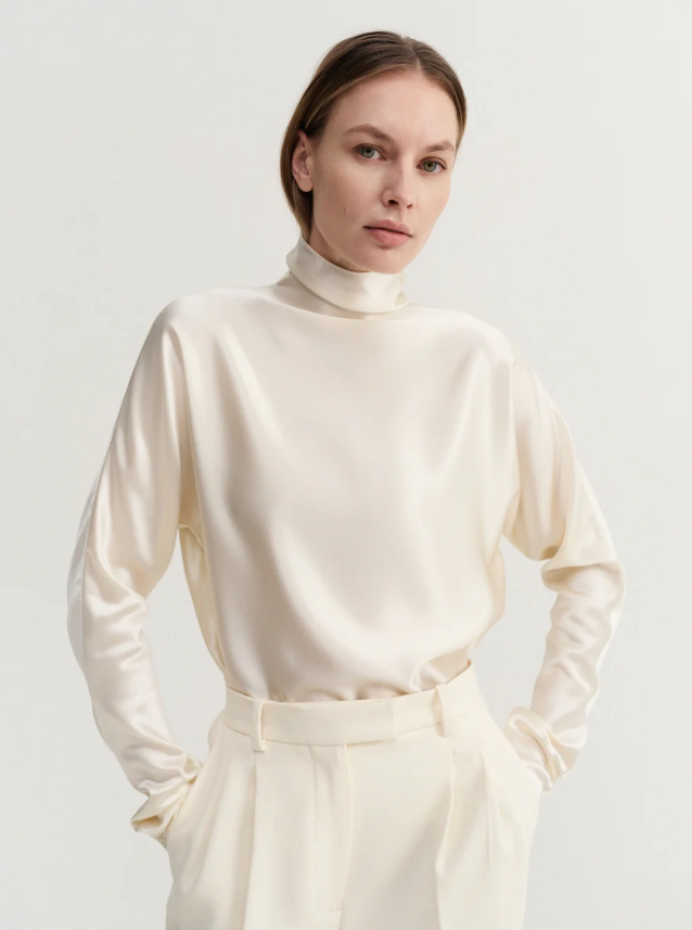 Maddy Satin Blouse - vanilla