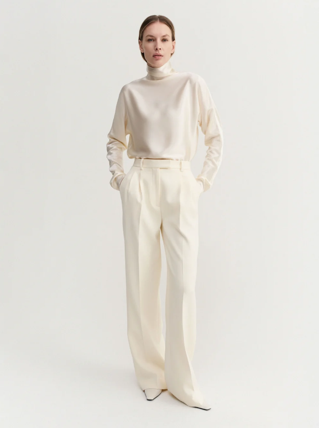 Maddy Satin Blouse - vanilla