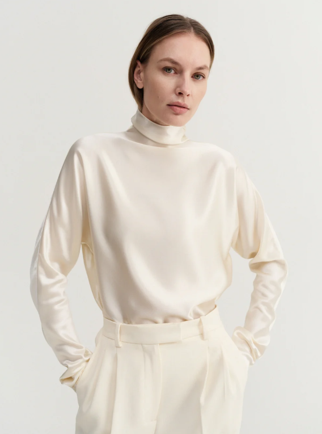 Maddy Satin Blouse - vanilla