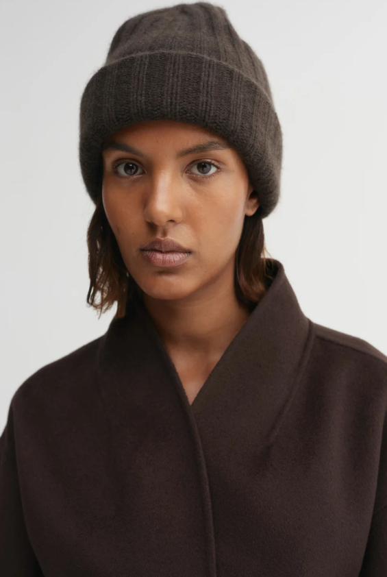 Roe Cashmere Beanie - chocolate