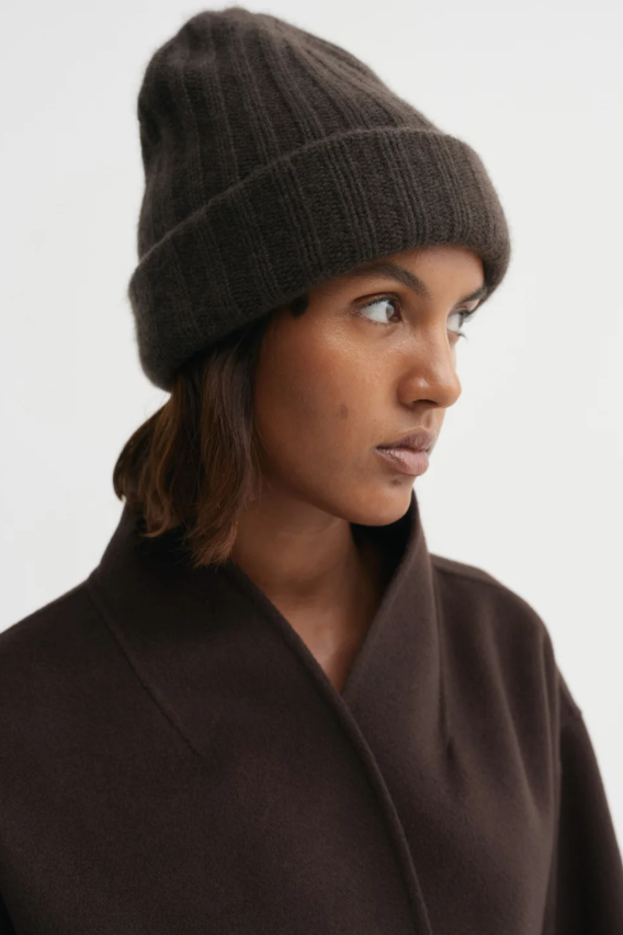 Roe Cashmere Beanie - chocolate