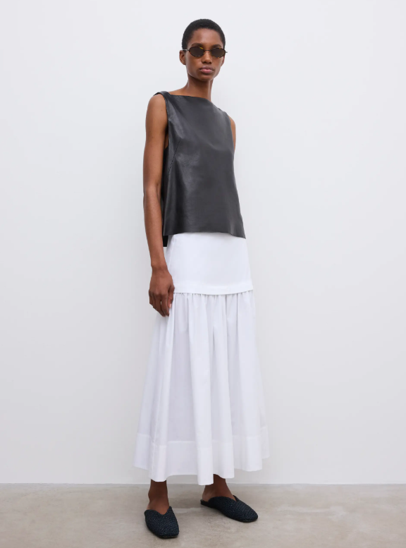 Cotton maxi skirt - White