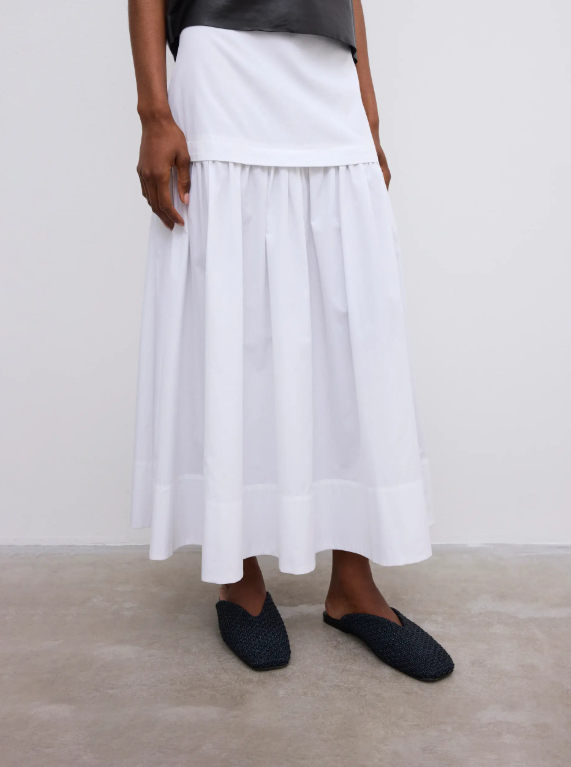 Cotton maxi skirt - White